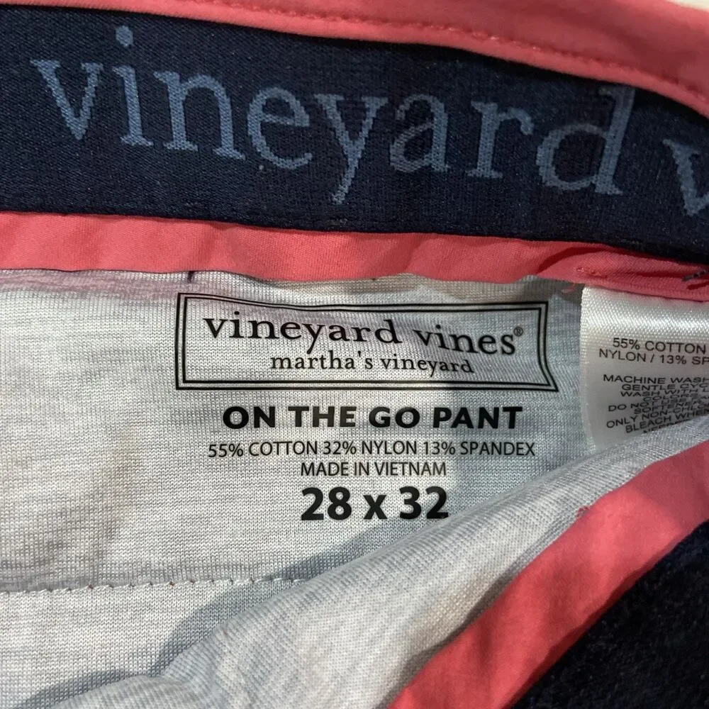 Vineyard Vines OTG On The Go Pink Chino Pants Size 28X32